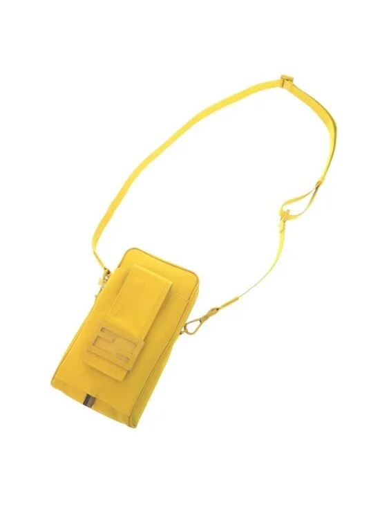 Fendi Baguette Phone Pouch Nylon Yellow Shoulder Bag - Picture 5 of 10